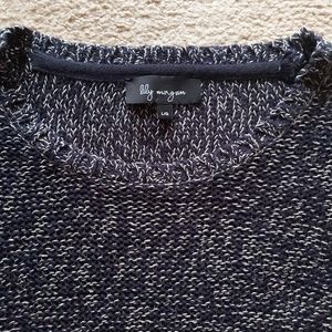 Lily Morgan Navy Blue And White Knit Sweater